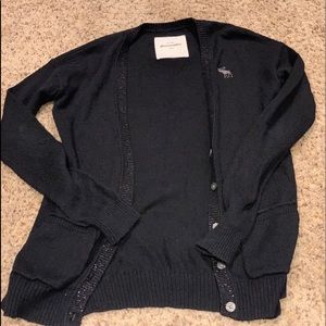navy blue Abercrombie Kids cardigan- Youth L